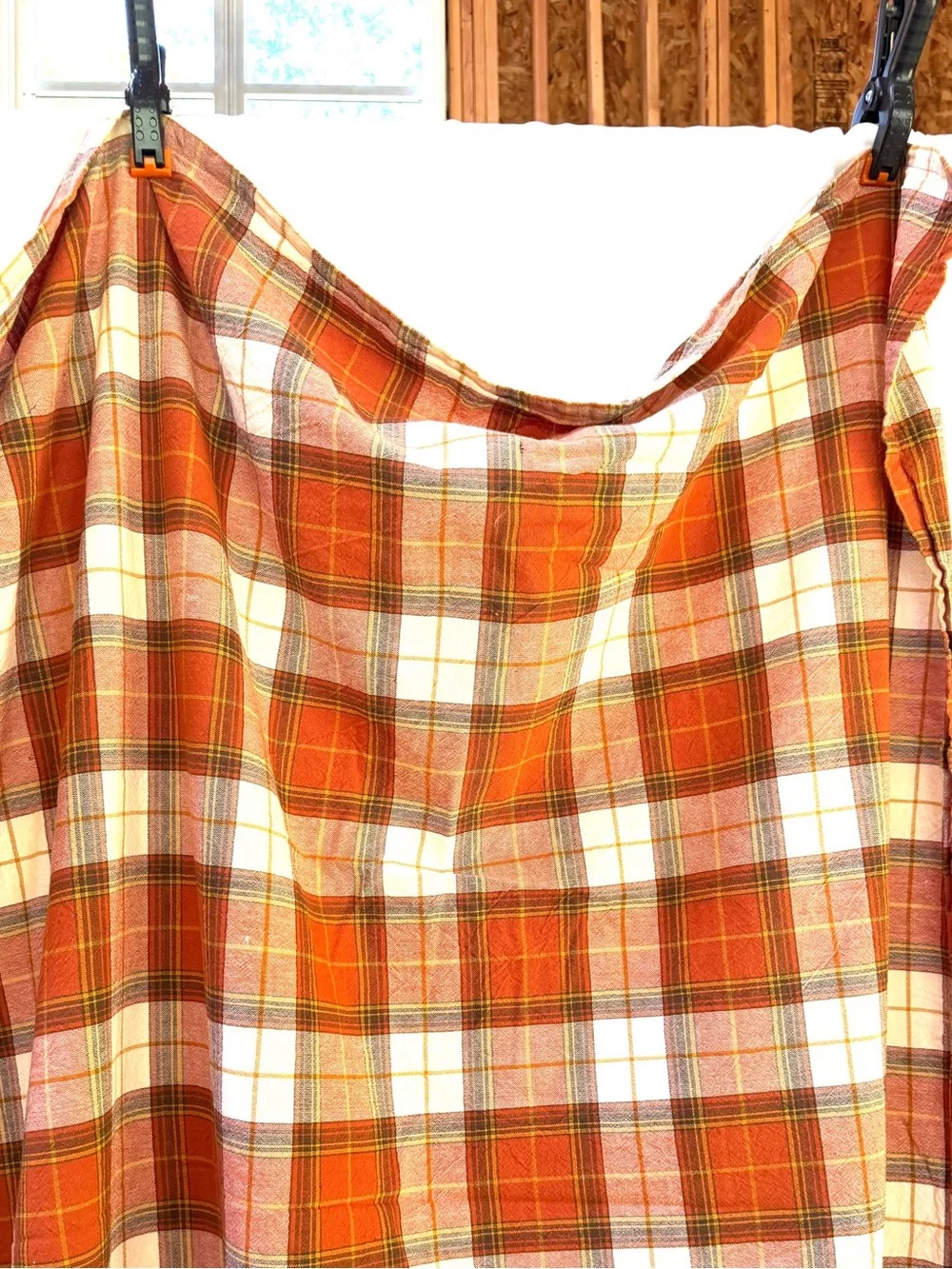 Autumn Orange Tartan Tablecloth